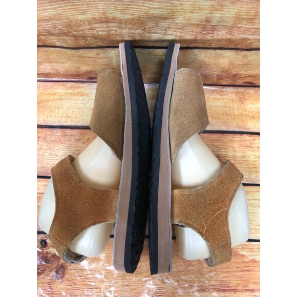 UGG Tan Suede Shearling Lined Ankle Strap Sandals Mens 11 M (5s73) - Picture 6 of 10